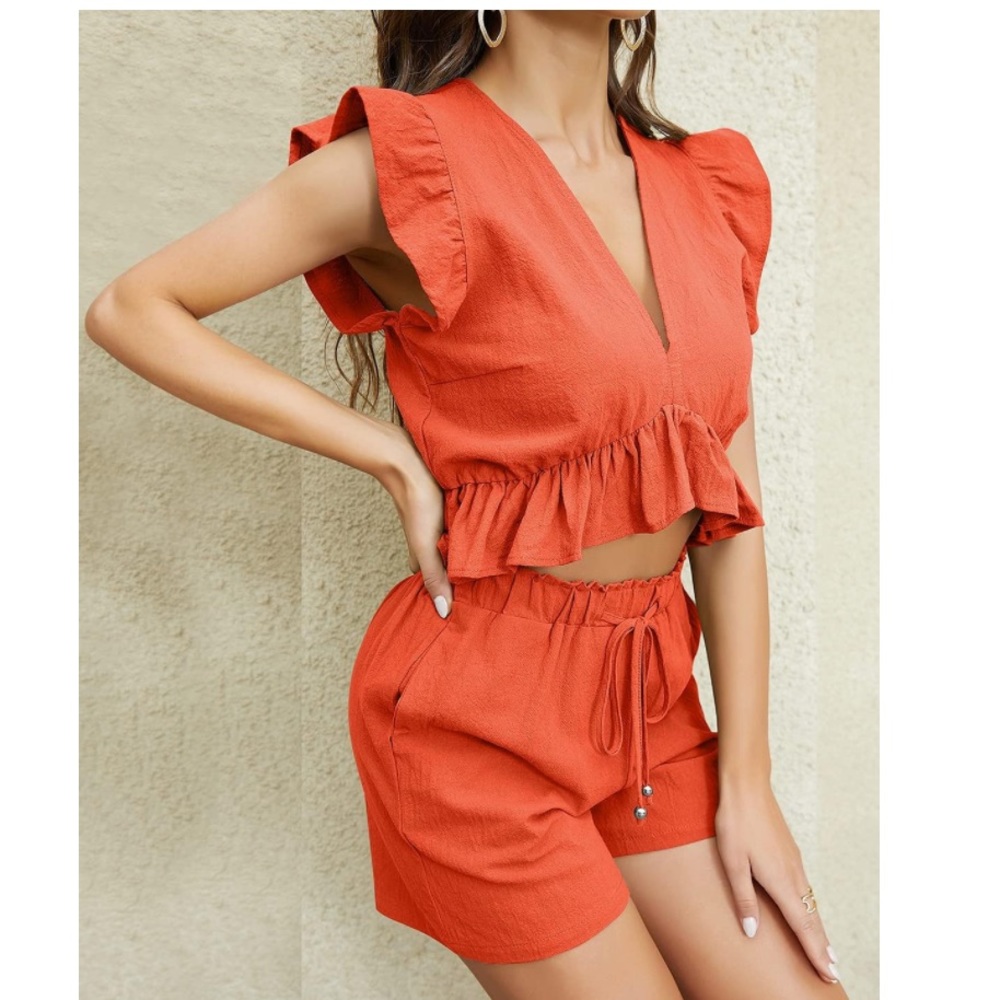 FANCYINN Womens Two Pieces Vacation Outfits Size Large
